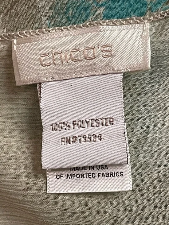 CHICO'S Aqua Taupe Multi Sultry Zebra Oblong Scarf (72" x 17") - Picture 3 of 6